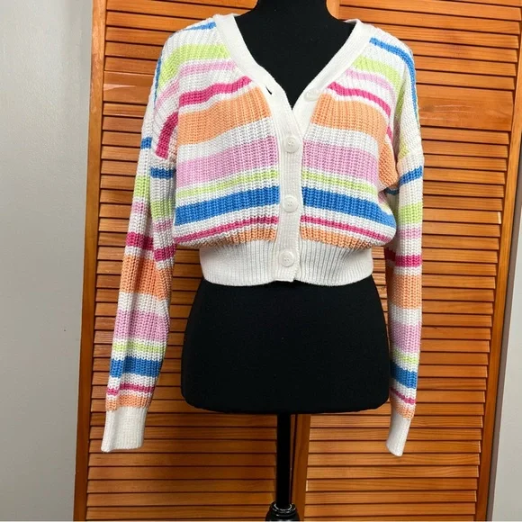 Jessica Simpson Multicolor Striped Cardigan - Picture 3 of 7